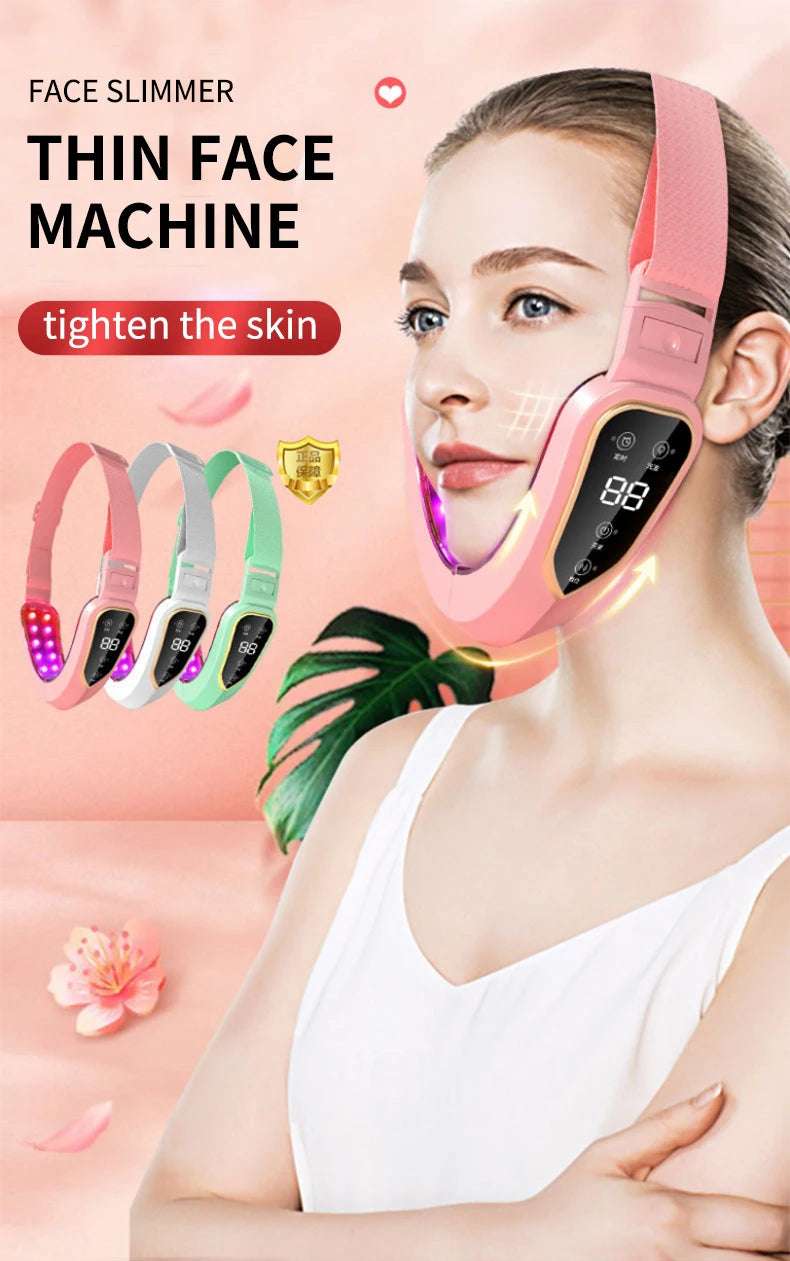 LED Photon Therapy Facial Slimming Vibration Massager Facial Lifting Device