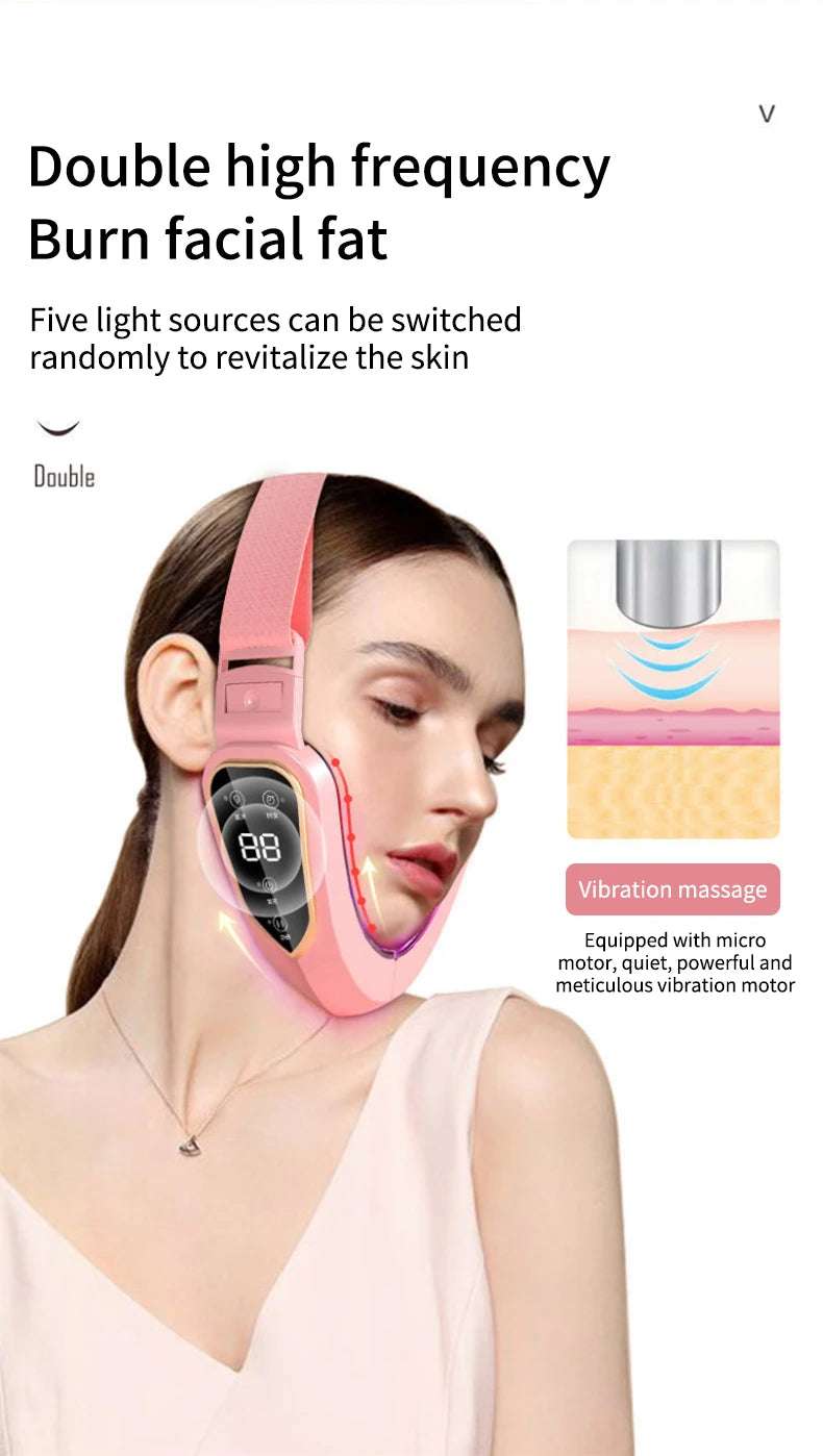 LED Photon Therapy Facial Slimming Vibration Massager Facial Lifting Device