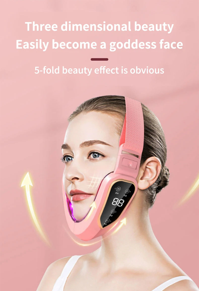 LED Photon Therapy Facial Slimming Vibration Massager Facial Lifting Device