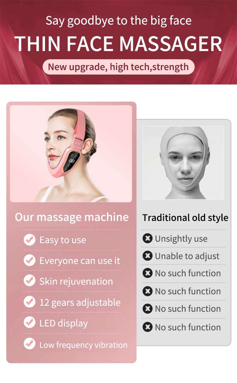 LED Photon Therapy Facial Slimming Vibration Massager Facial Lifting Device