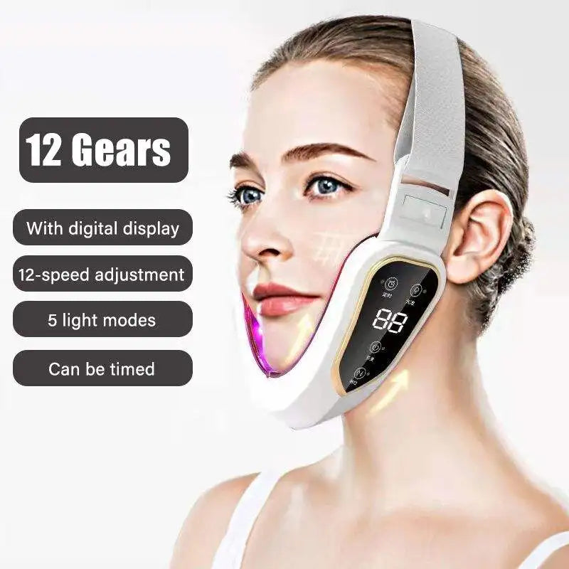 LED Photon Therapy Facial Slimming Vibration Massager Facial Lifting Device