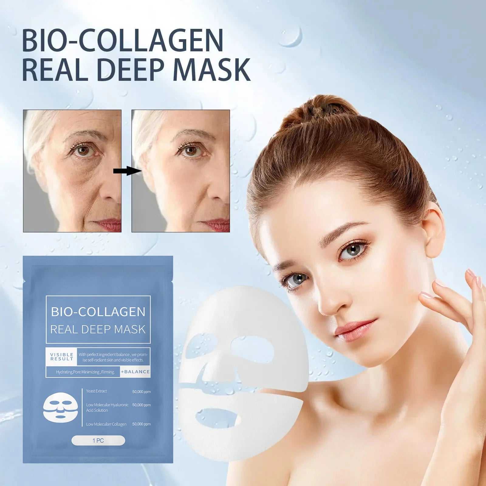 eelhoe Bio-Collagen Real Deep Mask for Hydration and Skin Rejuvenation with Before and After Results