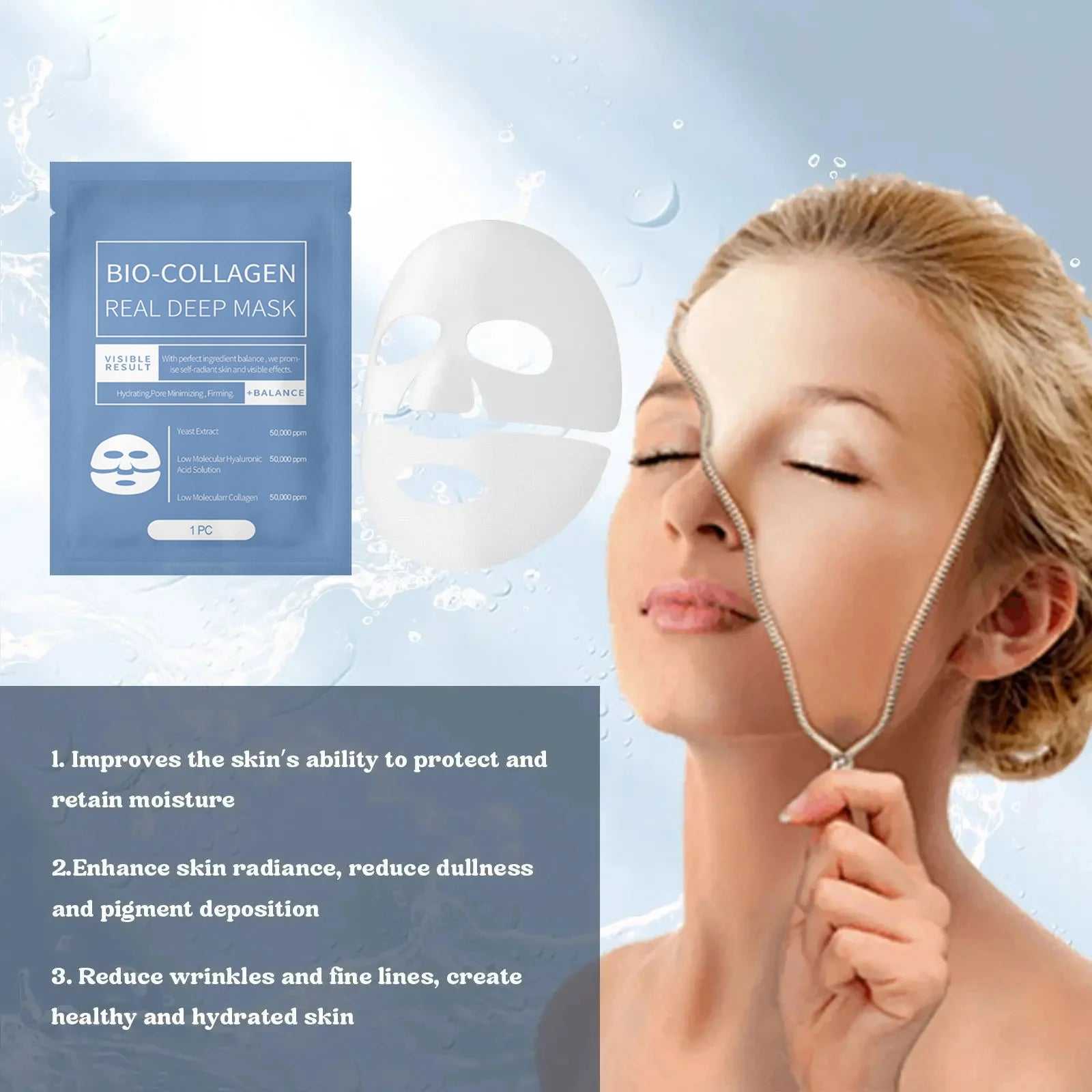 eelhoe Bio-Collagen Real Deep Mask for Moisturizing and Reducing Fine Lines on Skin