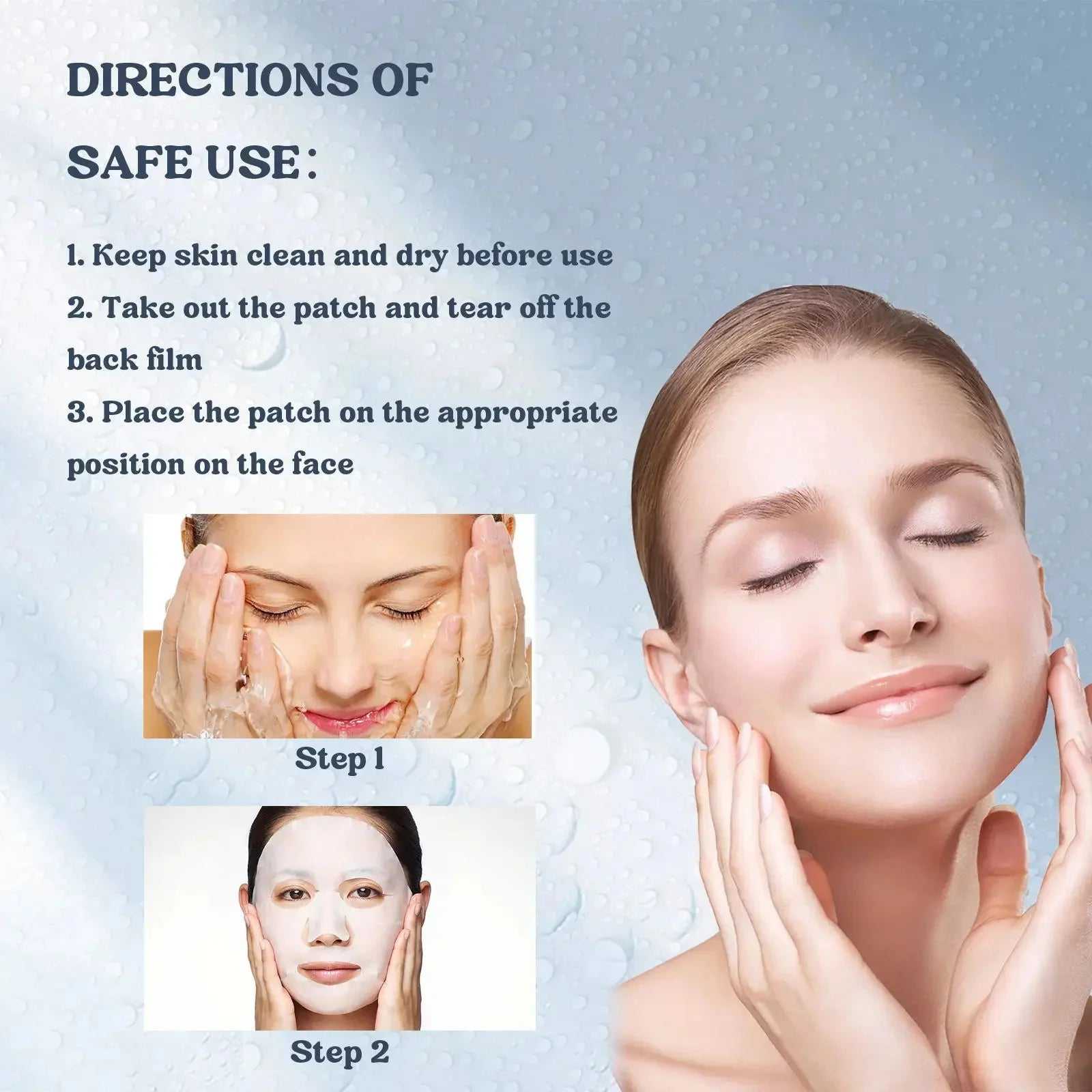 Eelhoe facial mask instructions with steps demonstrating application for effective skincare