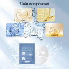 eelhoe Bio-Collagen Real Deep Mask with key ingredients like collagen, hyaluronic acid, and niacinamide