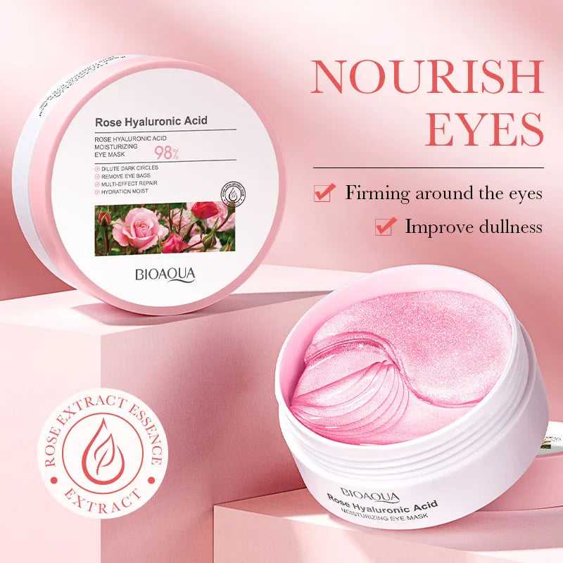LAIKOU Rose Hyaluronic Acid Eye Mask for Nourishing and Improving Dullness Around Eyes