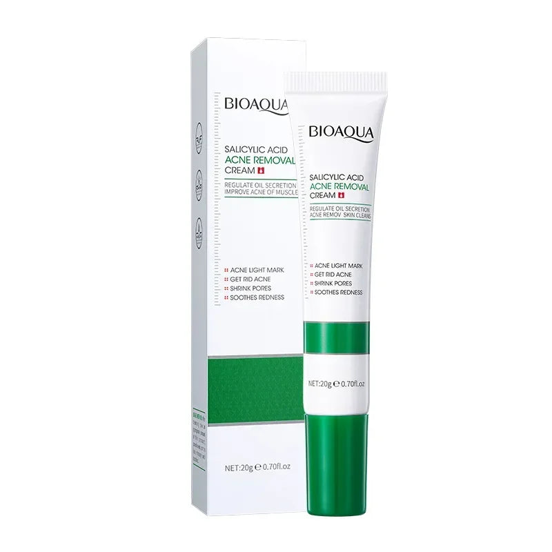 SAKSRAAR BioAqua Salicylic Acid Acne Removal Cream for effective pimple treatment and skin blemish reduction