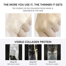 Ms.Dear Collagen Facial Mask Steps with Visible Collagen Protein and Application Instructions