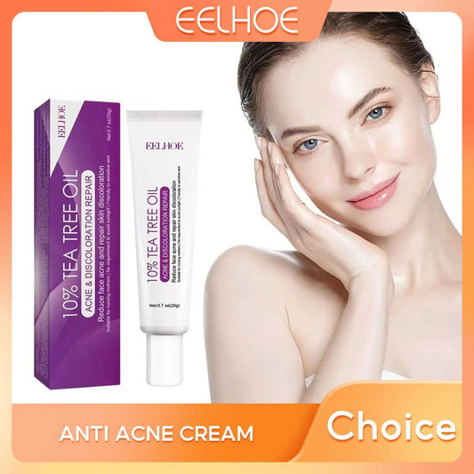 EELHOE 10% Tea Tree Oil Acne Treatment Cream for Effective Acne Repair and Soothing Skin