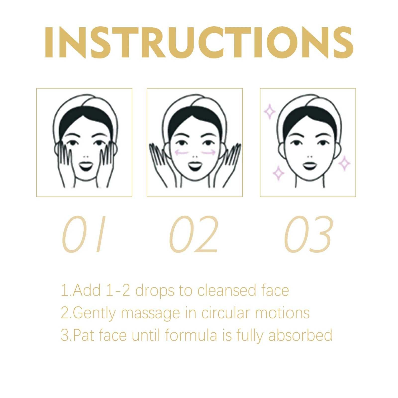 EELHOE skincare treatment instructions showing steps for application on cleansed face