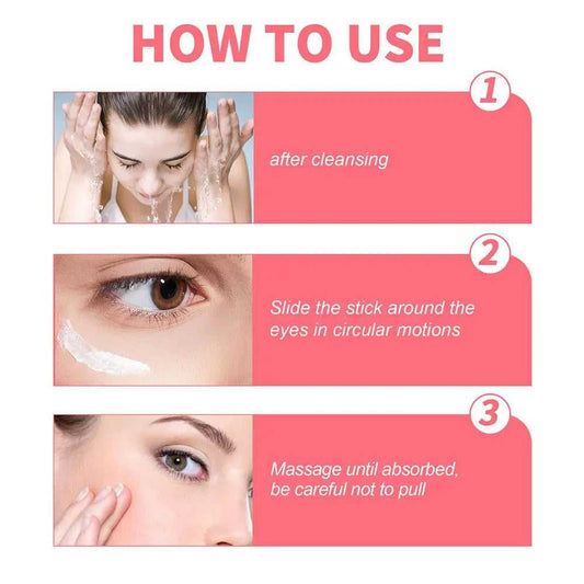 Eelhoe Eye Care Stick Instructions: Cleanse, apply around eyes, and massage until absorbed