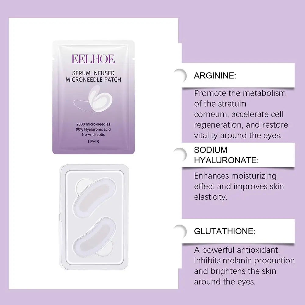 Eelhoe serum infused microneedle patch for skin regeneration and hydration with arginine and hyaluronate