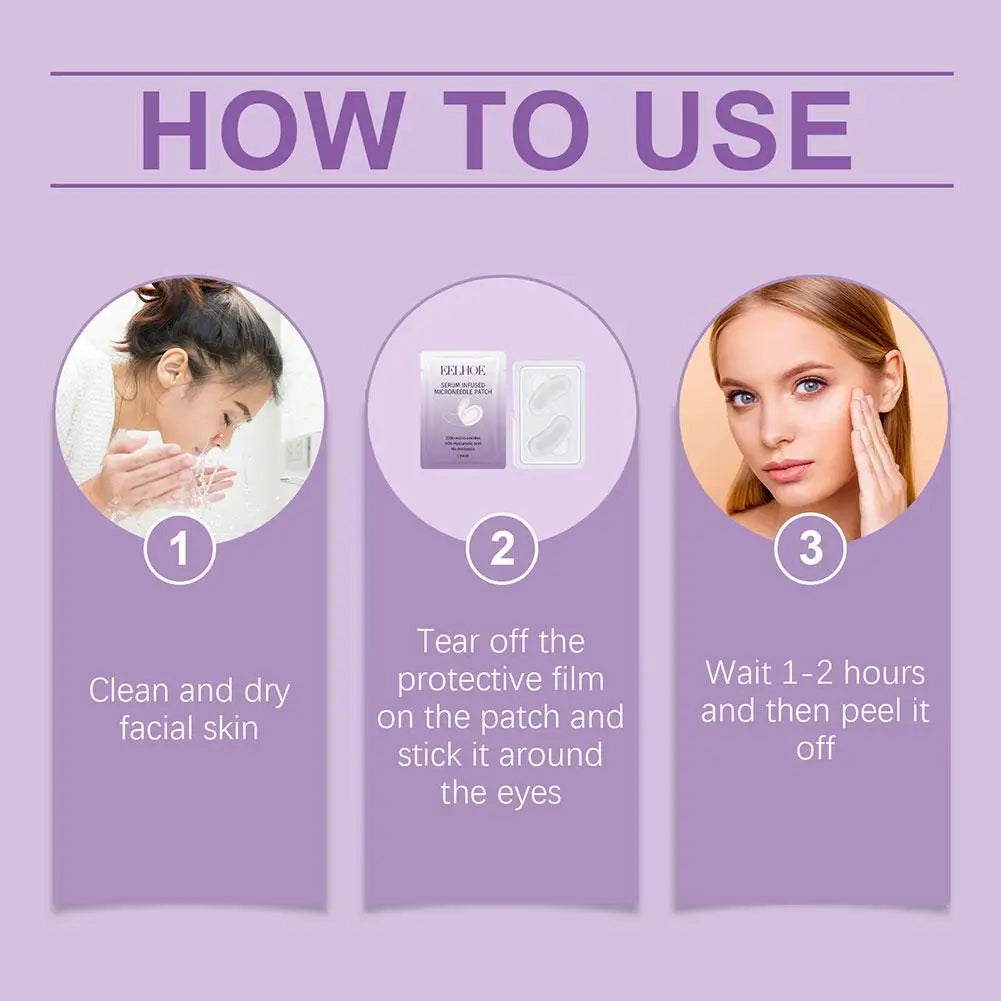 Instructions for using eelhoe facial masks with steps for application and removal