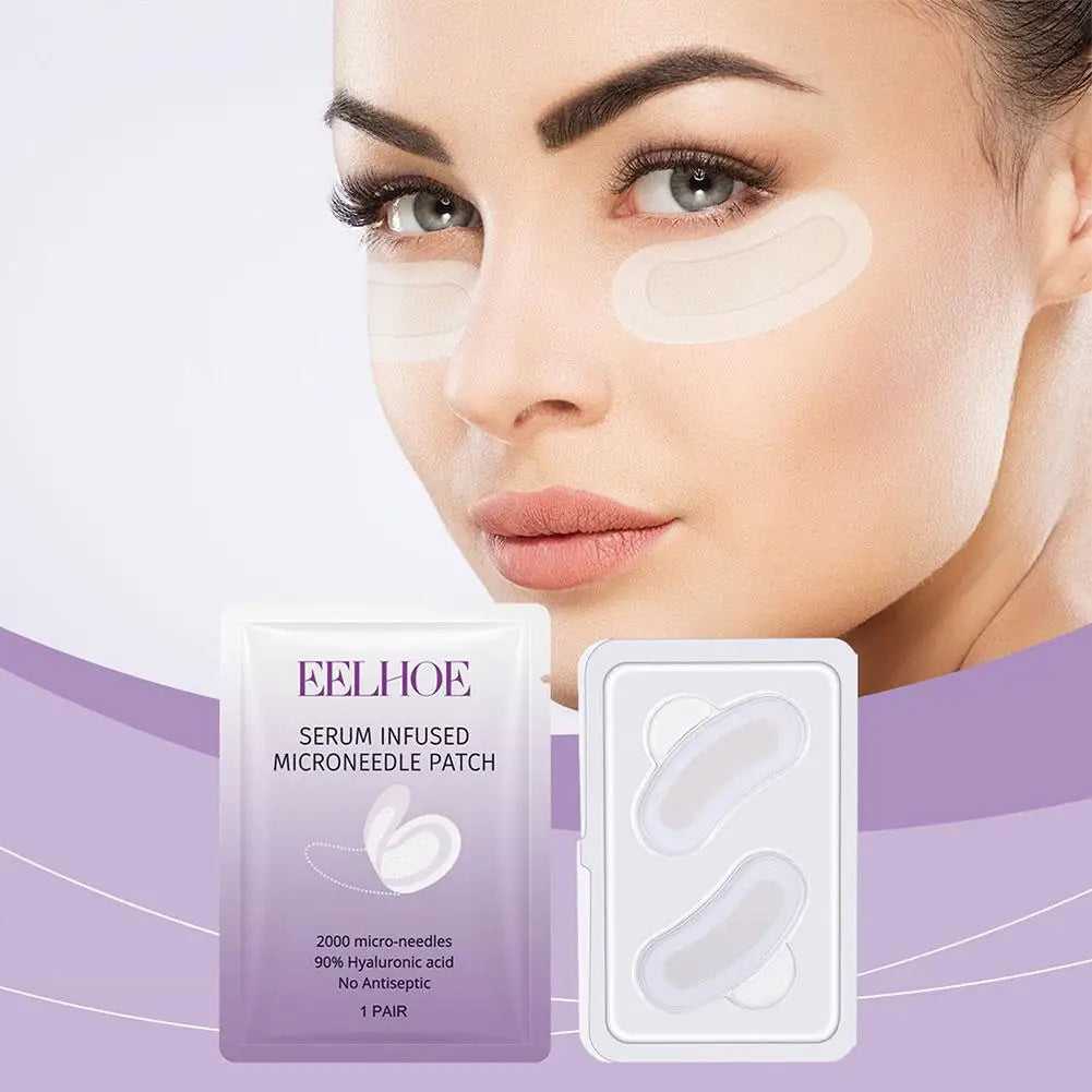 EELHOE serum infused microneedle eye patches for hydration and anti-aging benefits