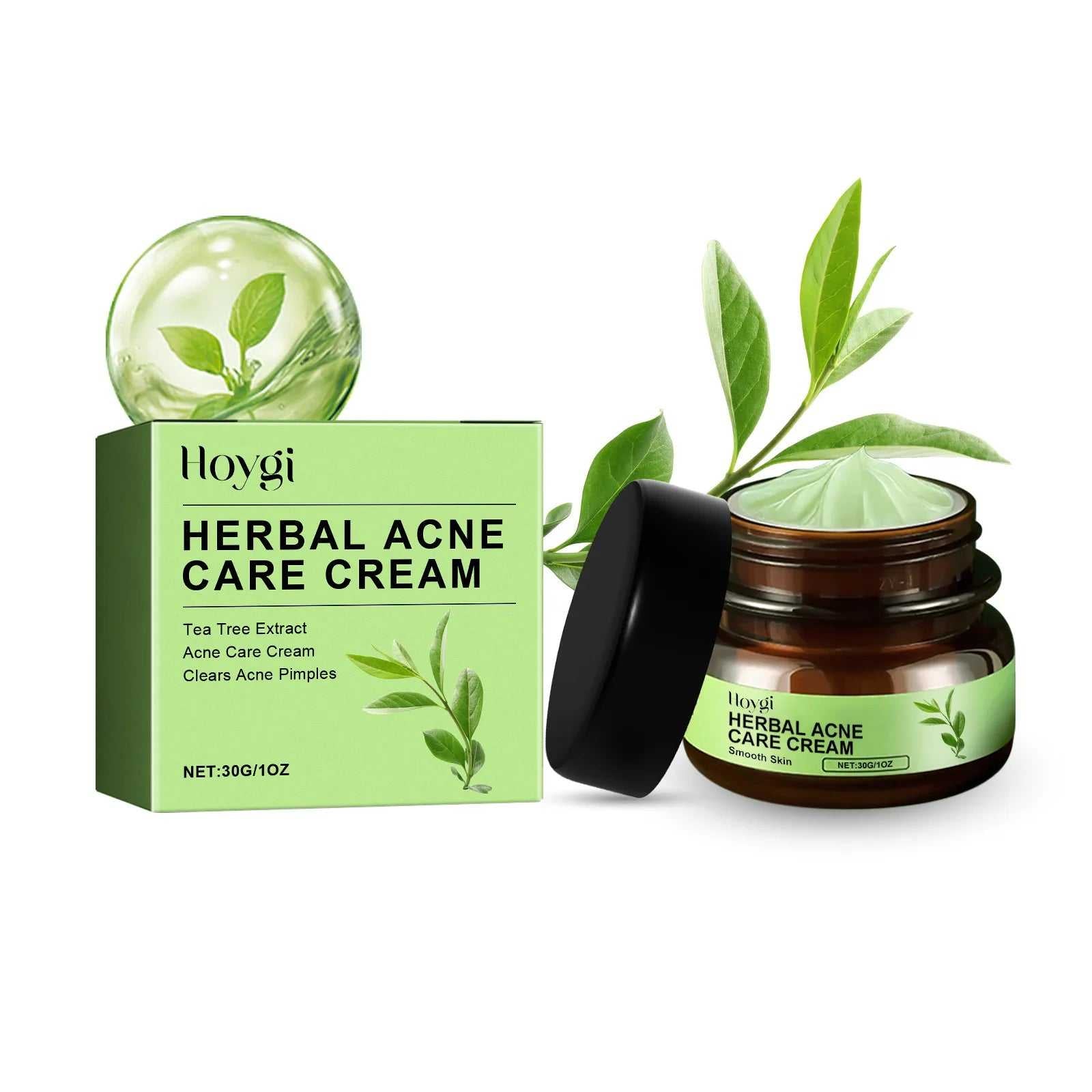 Hoygi Herbal Acne Care Cream with Tea Tree Extract for Clear Skin and Acne Treatment