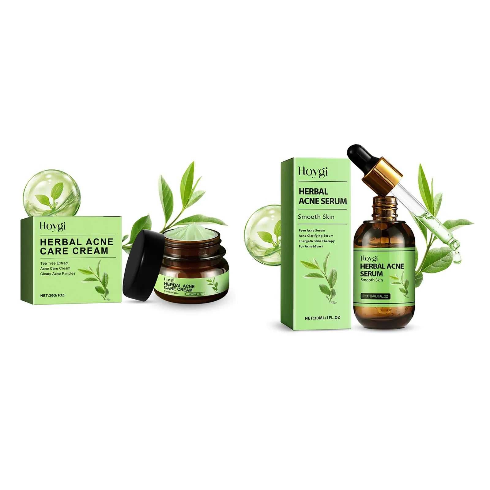 Hoygi Herbal Acne Care Cream and Serum for Smooth, Clear Skin with Natural Ingredients
