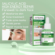 Jaysuing salicylic acid acne serum in green bottle for moisturizing and acne treatment