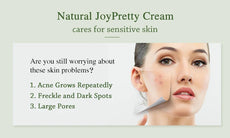 Natural JoyPretty Cream for sensitive skin, targeting acne, freckles, and large pores