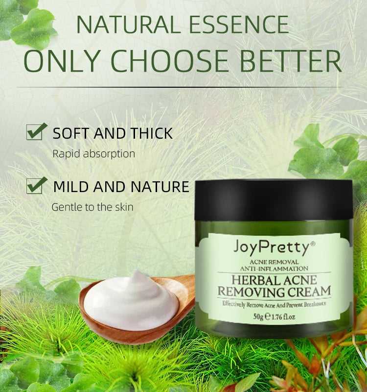 JoyPretty Herbal Acne Removing Cream, anti-inflammatory treatment for gentle and effective acne removal