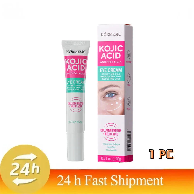 PWYUMAN Kojic Acid and Collagen Eye Cream for Dark Circles and Fine Lines with Fast Shipment