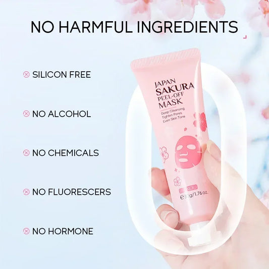 LAIKOU Japan Sakura Peel-Off Mask with No Harmful Ingredients for Deep Cleansing and Skin Purification