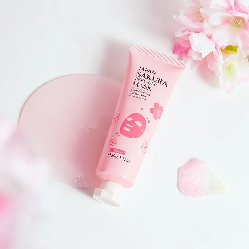 LAIKOU Japan Sakura Peel-Off Mask in pink tube for rejuvenating and brightening skin