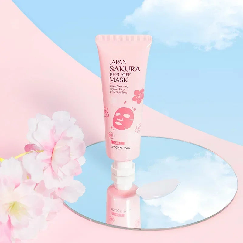 LAIKOU Japan Sakura Peel-Off Mask for Deep Cleansing and Radiant Skin Tone in Pink Tube