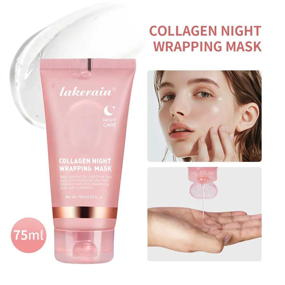 Lakerain Collagen Night Wrapping Mask 75ml for Hydrating and Revitalizing Skin Overnight