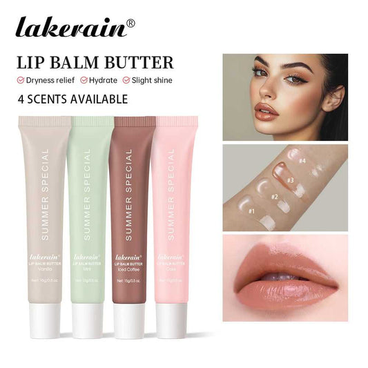 Lakerain Lip Balm Butter Set in Four Scents for Hydration and Dryness Relief