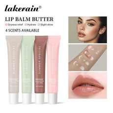 Lakerain Lip Balm Butter Set in Four Scents for Hydration and Dryness Relief