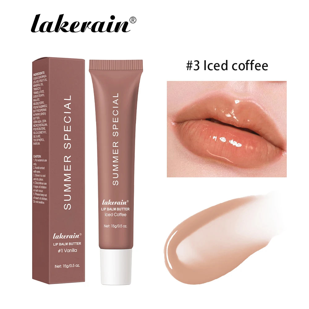 Lakerain Lip Balm Butter in Iced Coffee with Hydrating Formula for Smooth and Glossy Lips