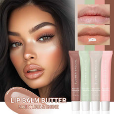 Lakerain Lip Balm Butter Set featuring three moisturizing shades for a shiny finish and soft lips