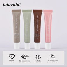 Lakerain Summer Special Lip Treatment Set with Four Hydrating Flavors in Elegant Tubes