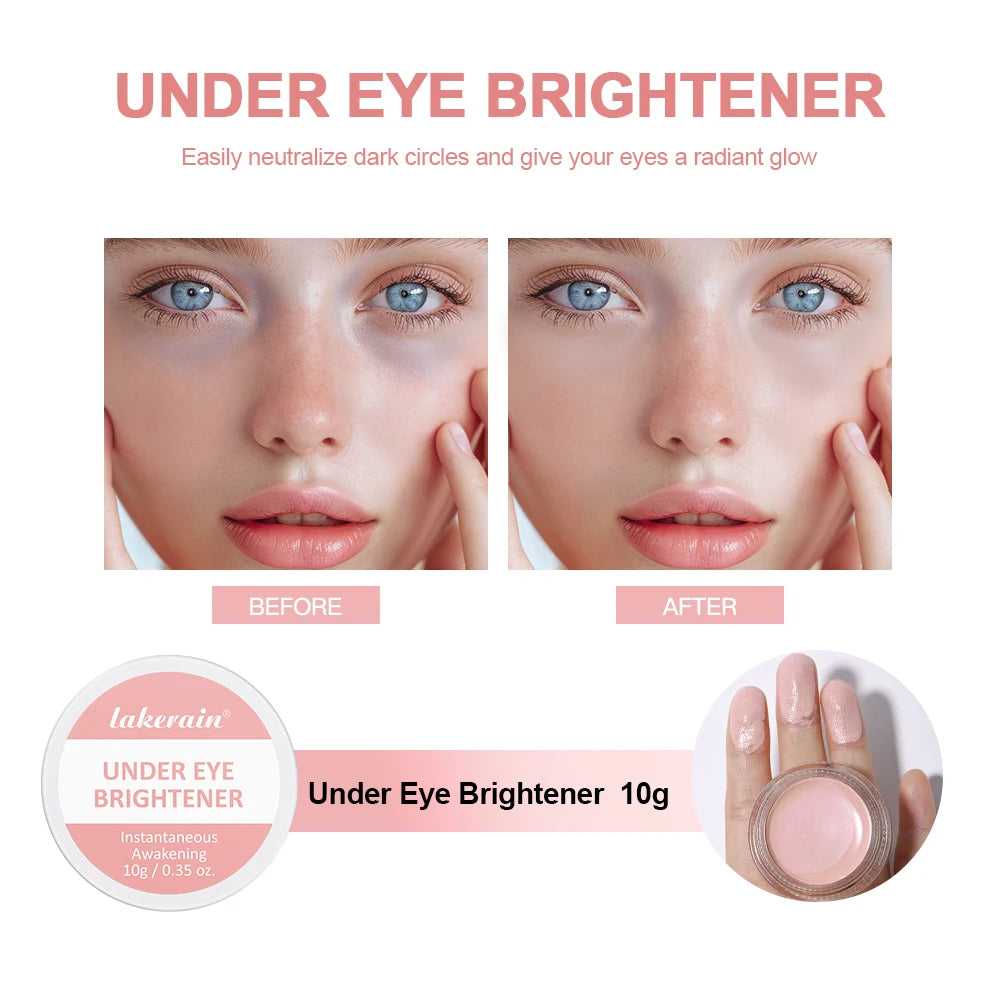Lakerain Under Eye Brightener 10g Before and After Photos Showing Eye Radiance Improvement