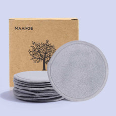 MAANGE Reusable Cleansing Pads in Gray with Eco-Friendly Packaging for Gentle Makeup Removal
