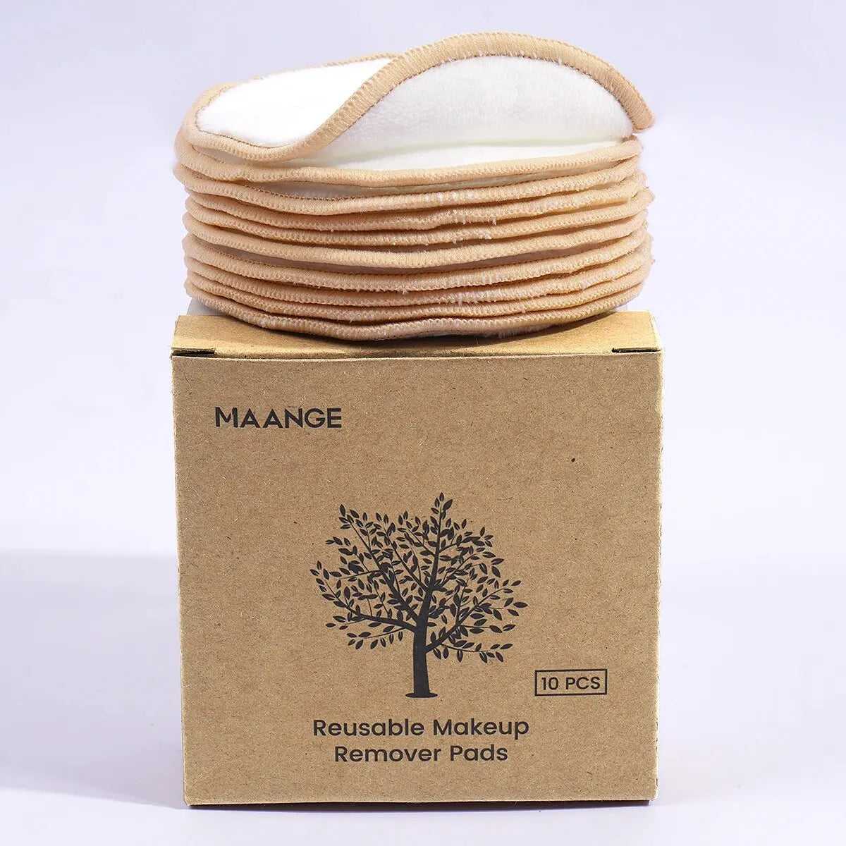 MAANGE Reusable Makeup Remover Pads in Eco-Friendly Box, Pack of 10 for Gentle Cleansing