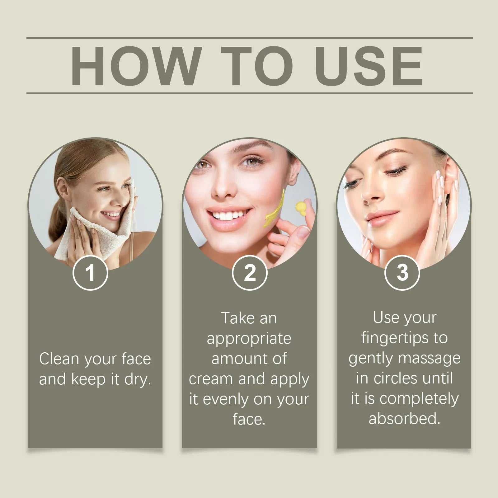 Instructions for applying nourishing night cream for optimal skin hydration and care