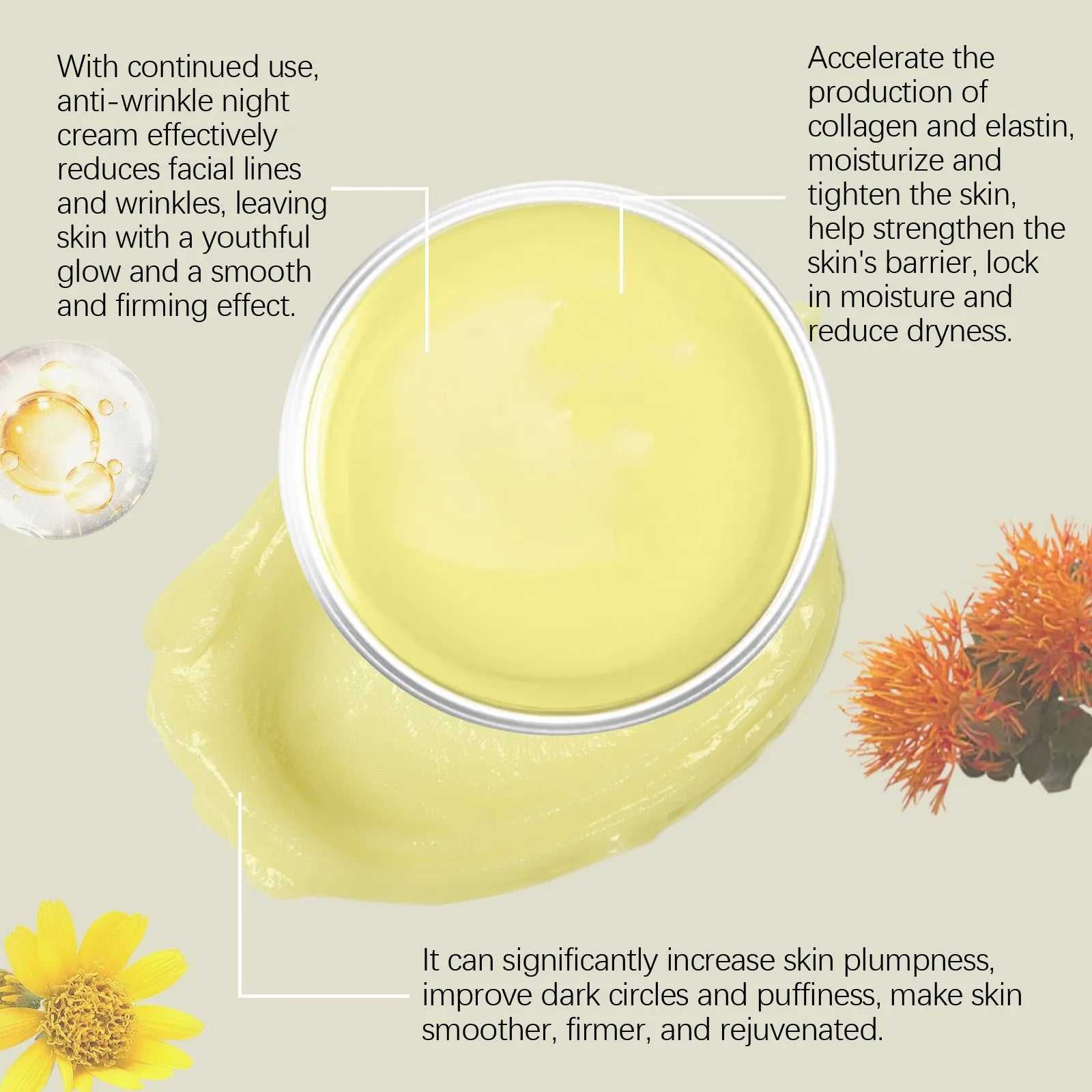 NoEnName_Null nourishing night cream in a jar with a creamy texture for intense hydration