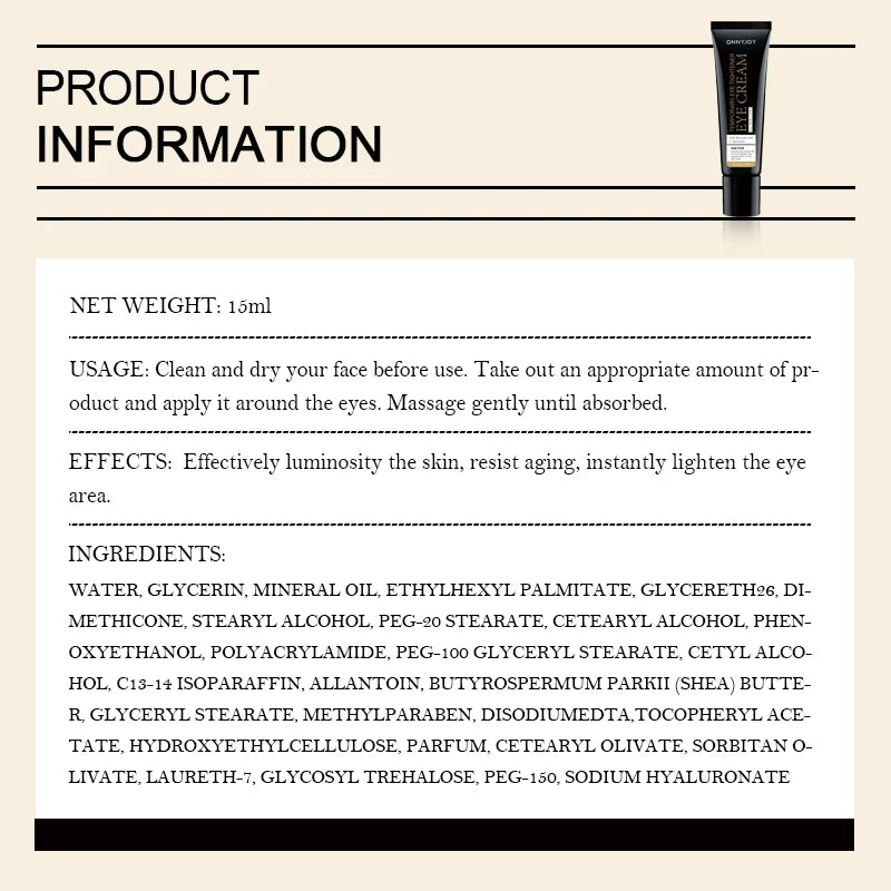 GULANXI Eye Care Cream 15ml for brightening and moisturizing around the eyes