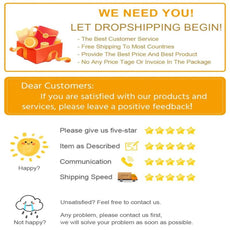 OUHOE Treatments promotional image encouraging positive customer feedback and dropshipping services