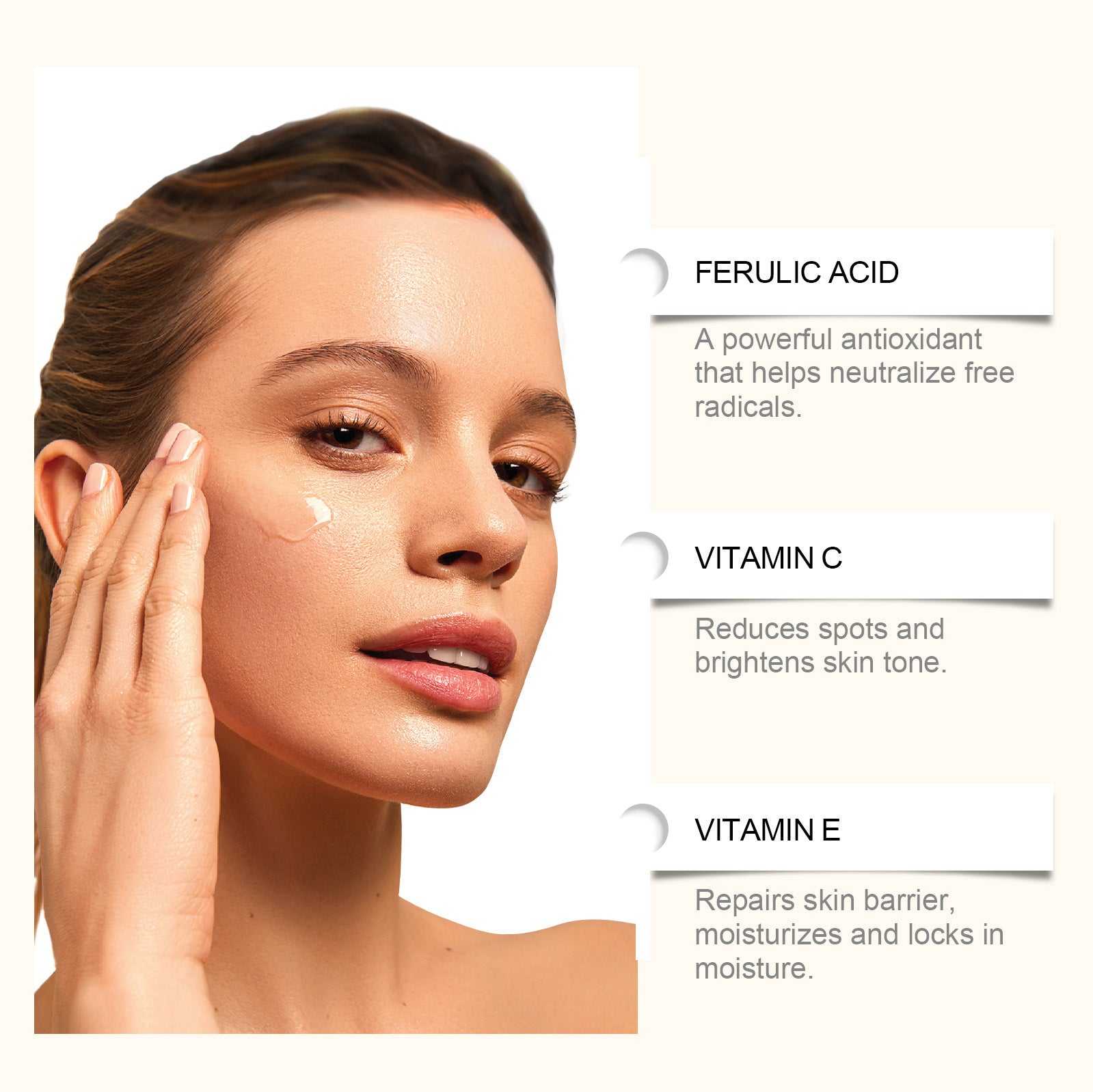 OUHOE Skin Treatments with Ferulic Acid, Vitamin C, and Vitamin E for Brightening and Moisturizing