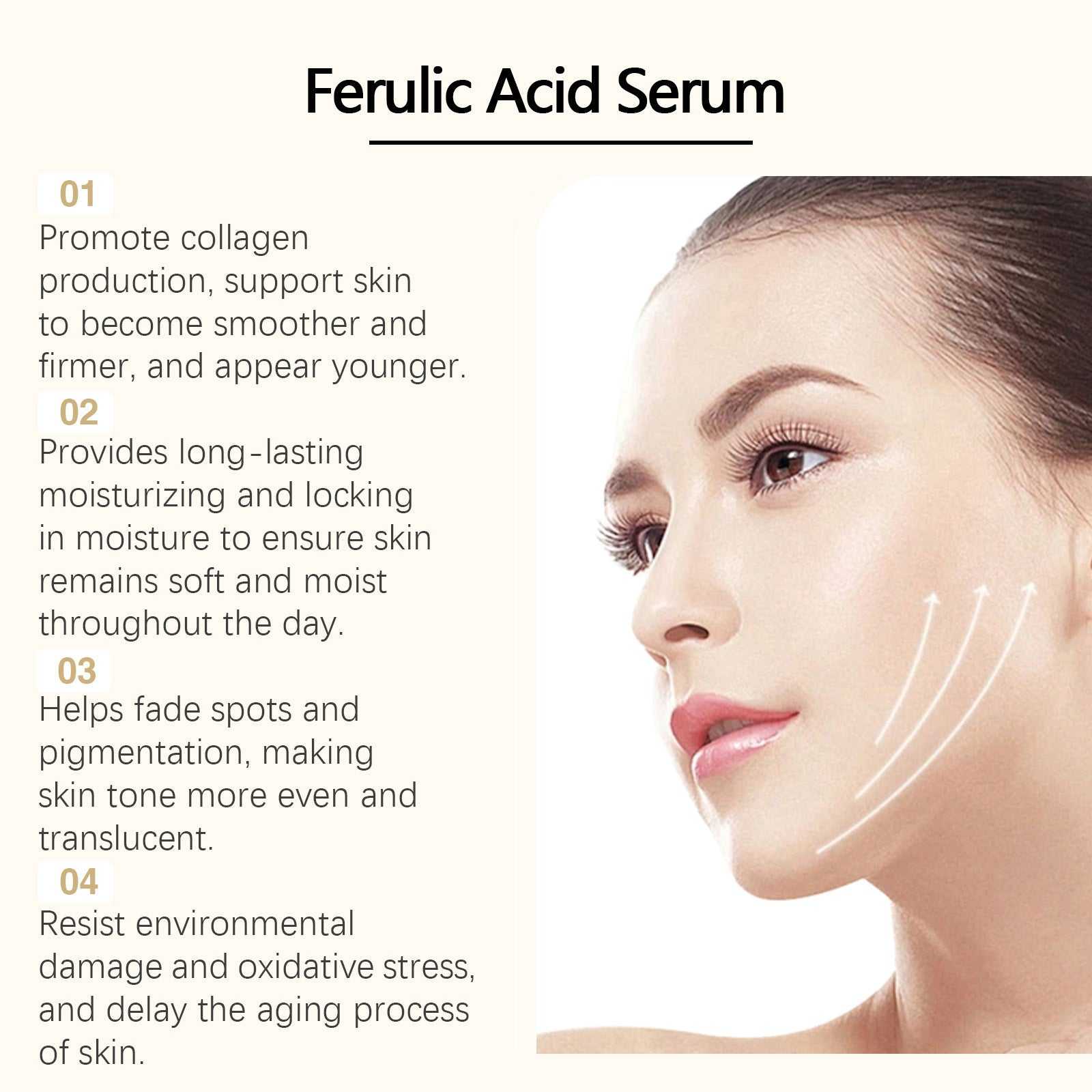 OUHOE Ferulic Acid Serum for smoother skin, collagen production, and fading spots and pigmentation