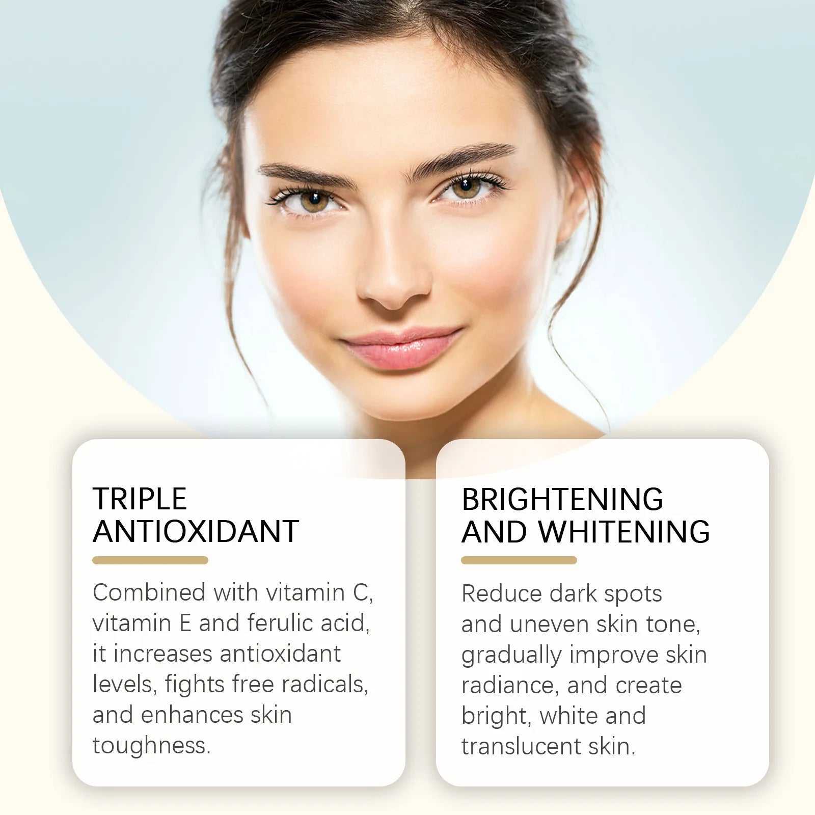 OUHOE Triple Antioxidant Skin Treatment with Vitamin C, E, and Ferulic Acid for Brightening and Whitening