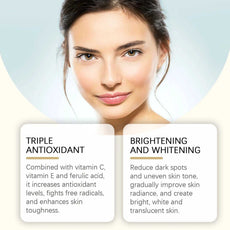 OUHOE Triple Antioxidant Skin Treatment with Vitamin C, E, and Ferulic Acid for Brightening and Whitening