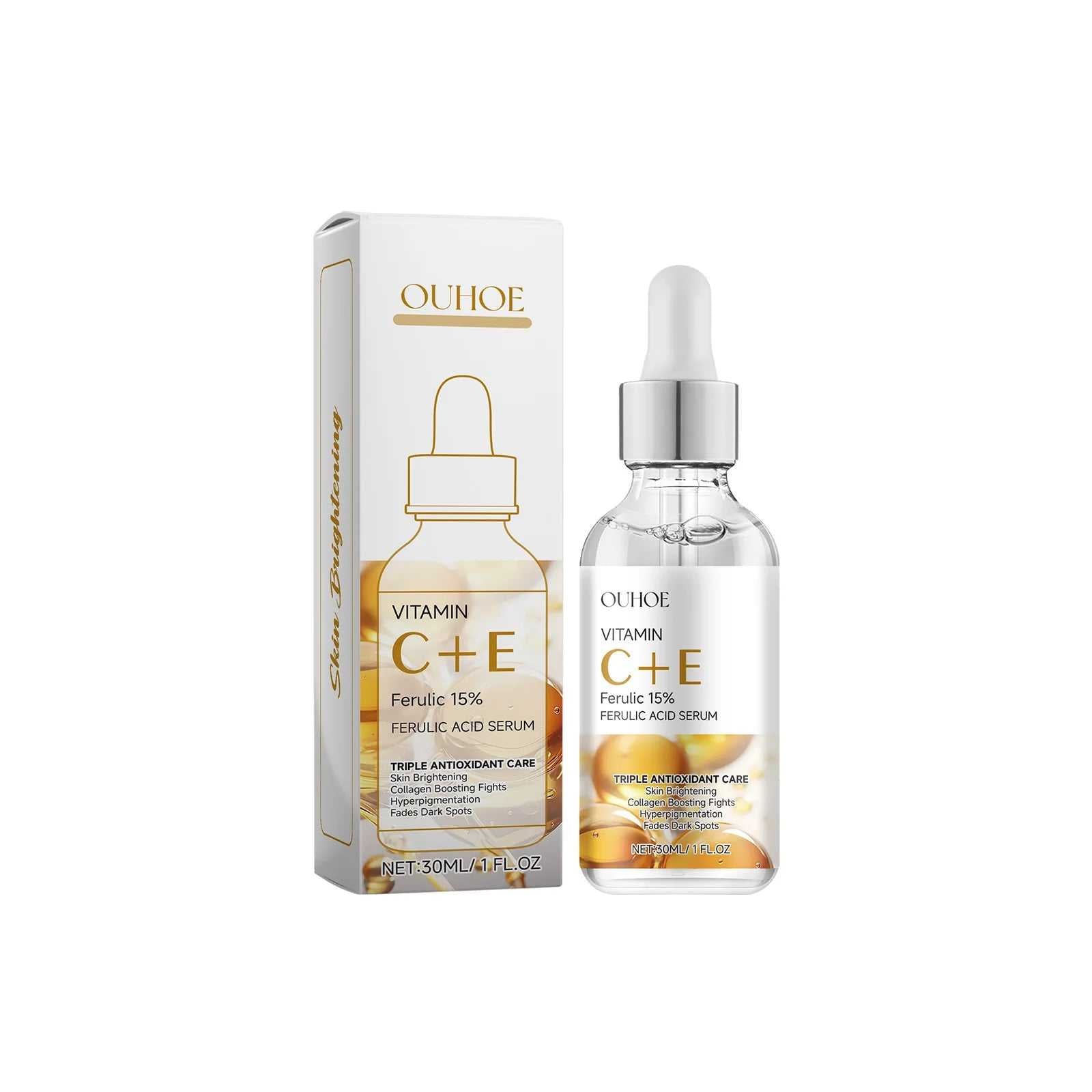 OUHOE Vitamin C and E Ferulic Acid Serum 30ml for triple antioxidant skincare
