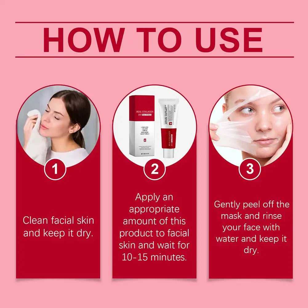 eelhoe facial treatment usage steps for clean skin, application, and gentle peel-off mask instructions