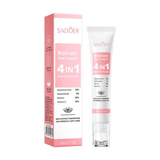 SADOER 4 in 1 Roll-on Eye Cream with Hyaluronic Acid and Retinol for Firming and Nourishing