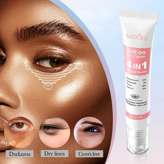 SADOER 4-in-1 Roll-on Eye Cream for dark circles, fine lines, and crow's feet