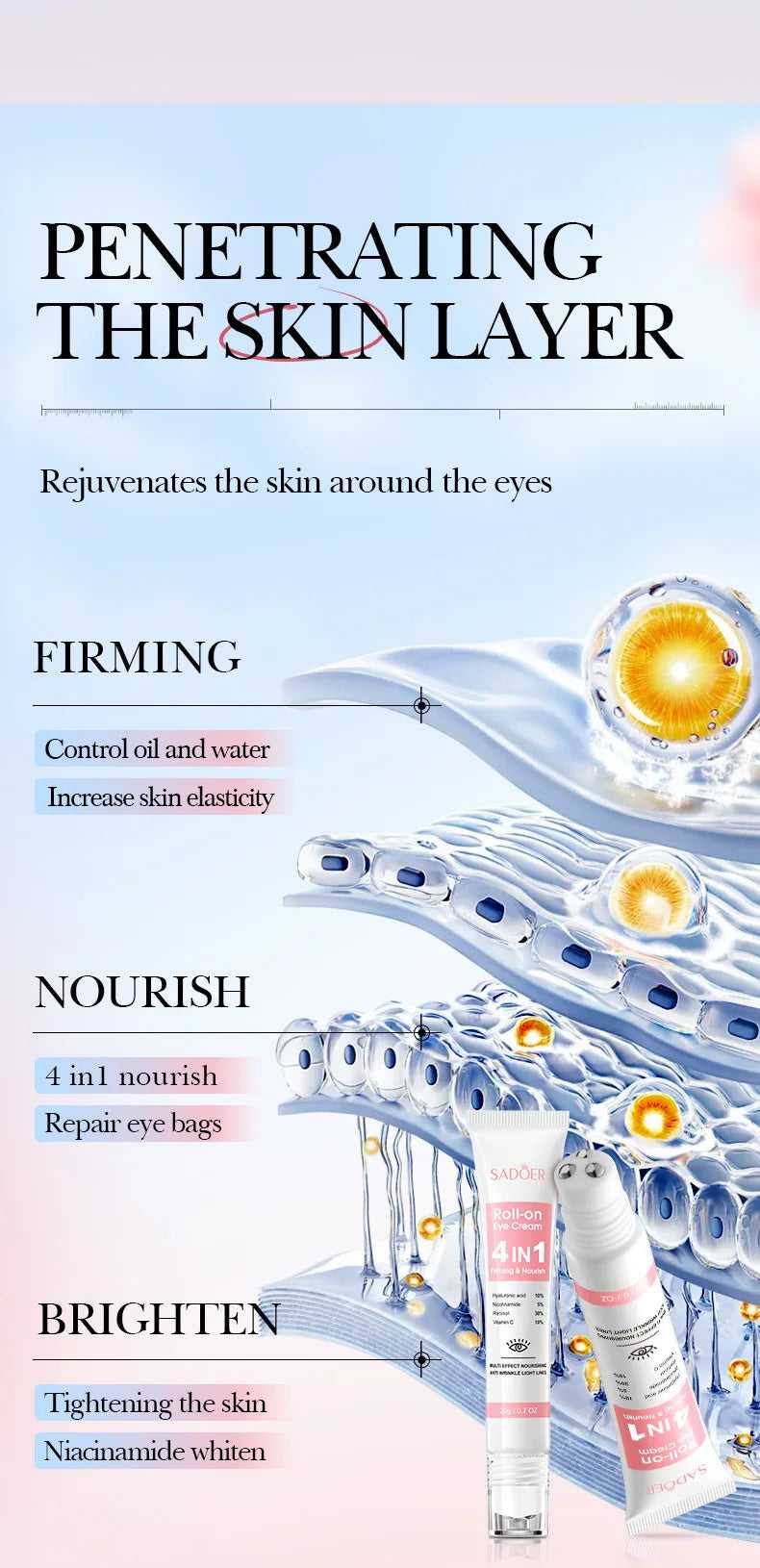 NoEnName_Null Eye Care Serum with 4-in-1 formula for firming and nourishing the skin around the eyes