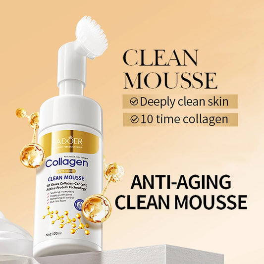 Adouer Anti-Aging Clean Mousse with 10x Collagen for Deeply Cleansing Skin